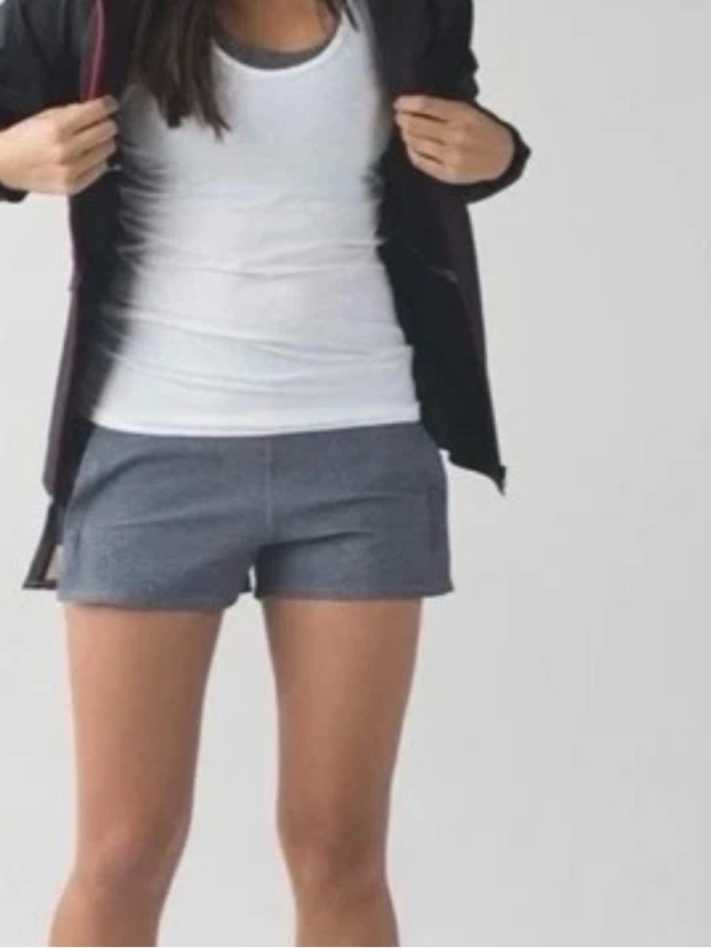 lululemon &go On the Go Shorts Gray Black Size 6 Running Athletic Athleisure